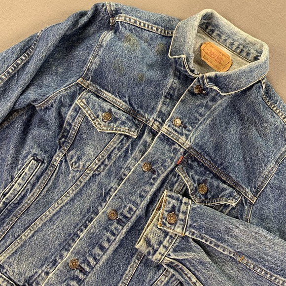 Vintage Levis Denim Jacket Mens 44 Blue 70506-0216 Trucker Type III Made USA 80s